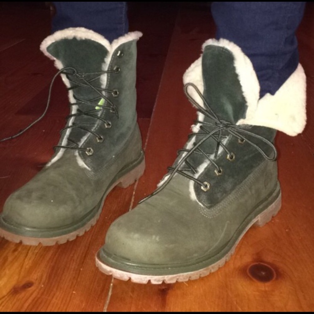 Authentic Olive green timberland boots
